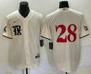 Men%27s Texas Rangers #28 Jonah Heim Cream 2023 City Connect Cool Base Stitched Baseball Jersey->texas rangers->MLB Jersey